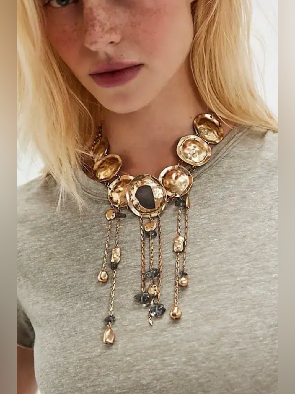 Free People Speak Up Statement Necklace NWT